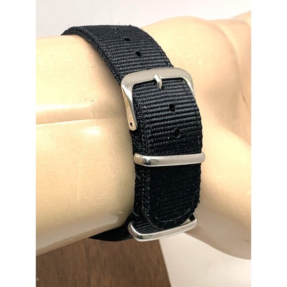 Sicura Submarine Men's Watch Vintage Swiss Manual Wind Black Dial 40mm Nylon - Picture 10 of 14